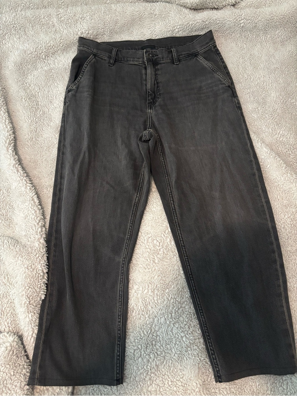 Uniqlo women’s straight Relaxed Black grey Jeans